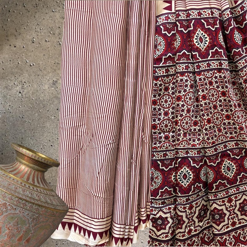 Block Print Modal Silk Saree #9