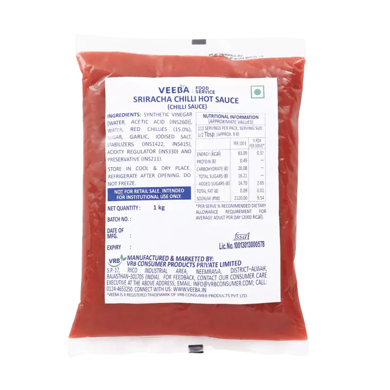 Veeba - Sriracha Chilli Hot Sauce 1 Kg