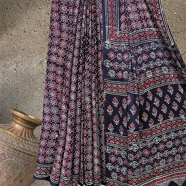 Block Print Modal Silk Saree #4