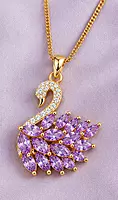 Crystal Swan Pendant Necklace in Gold and Silver-Tone Variants