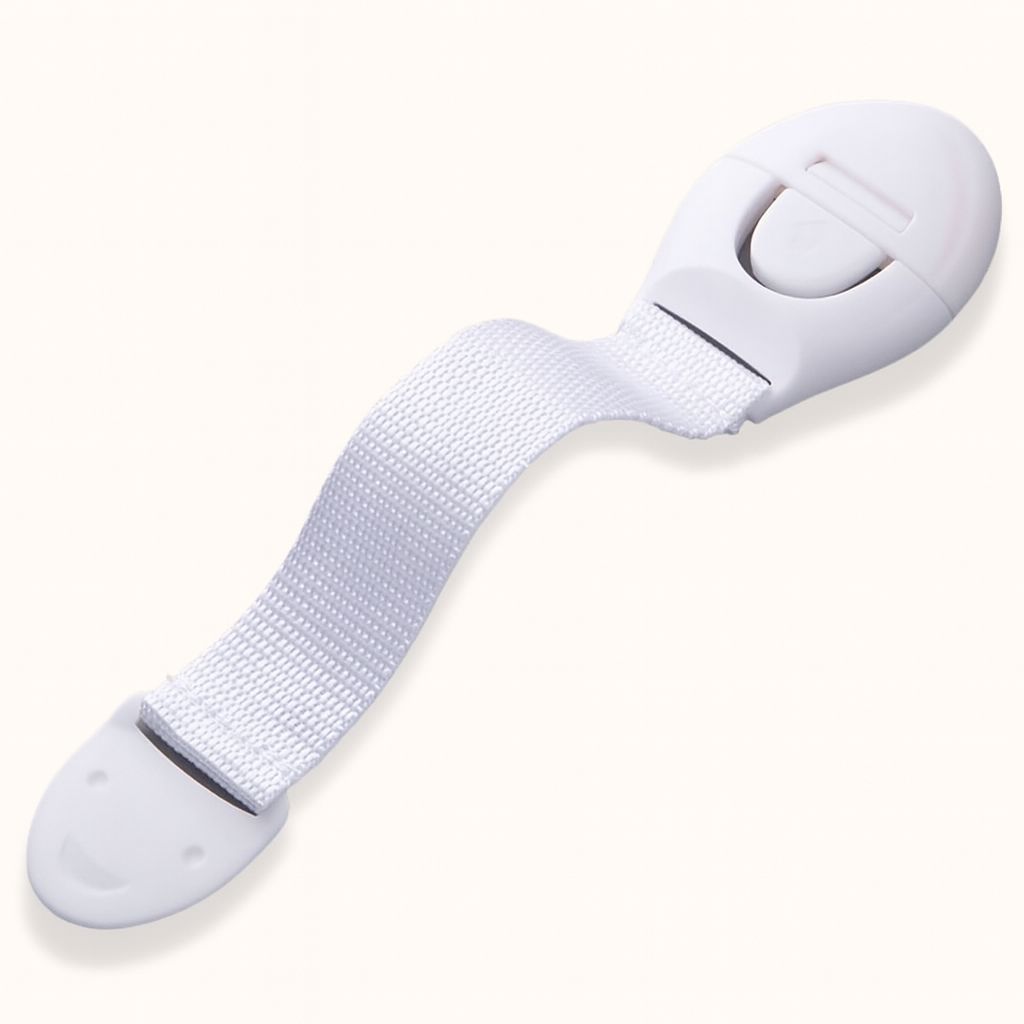 Baby Safety Locks & Latches – Nylon Strap for Doors, Cupboards & Drawers (White, Pack of 4) Baby Safety Locks & Latches – Nylon Strap for Doors, Cupboards & Drawers (White, Pack of 4)