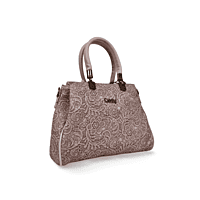 Floral Textured Handbag with Dual Handles