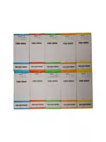 Pack of 10 63mm x 152mm Assorted Coloured Strip Restaurant Service Pads (PAD84)