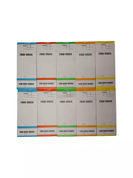 Pack of 10 63mm x 152mm Assorted Coloured Strip Restaurant Service Pads (PAD84)