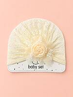 Rosette Lace Baby Turban Cap