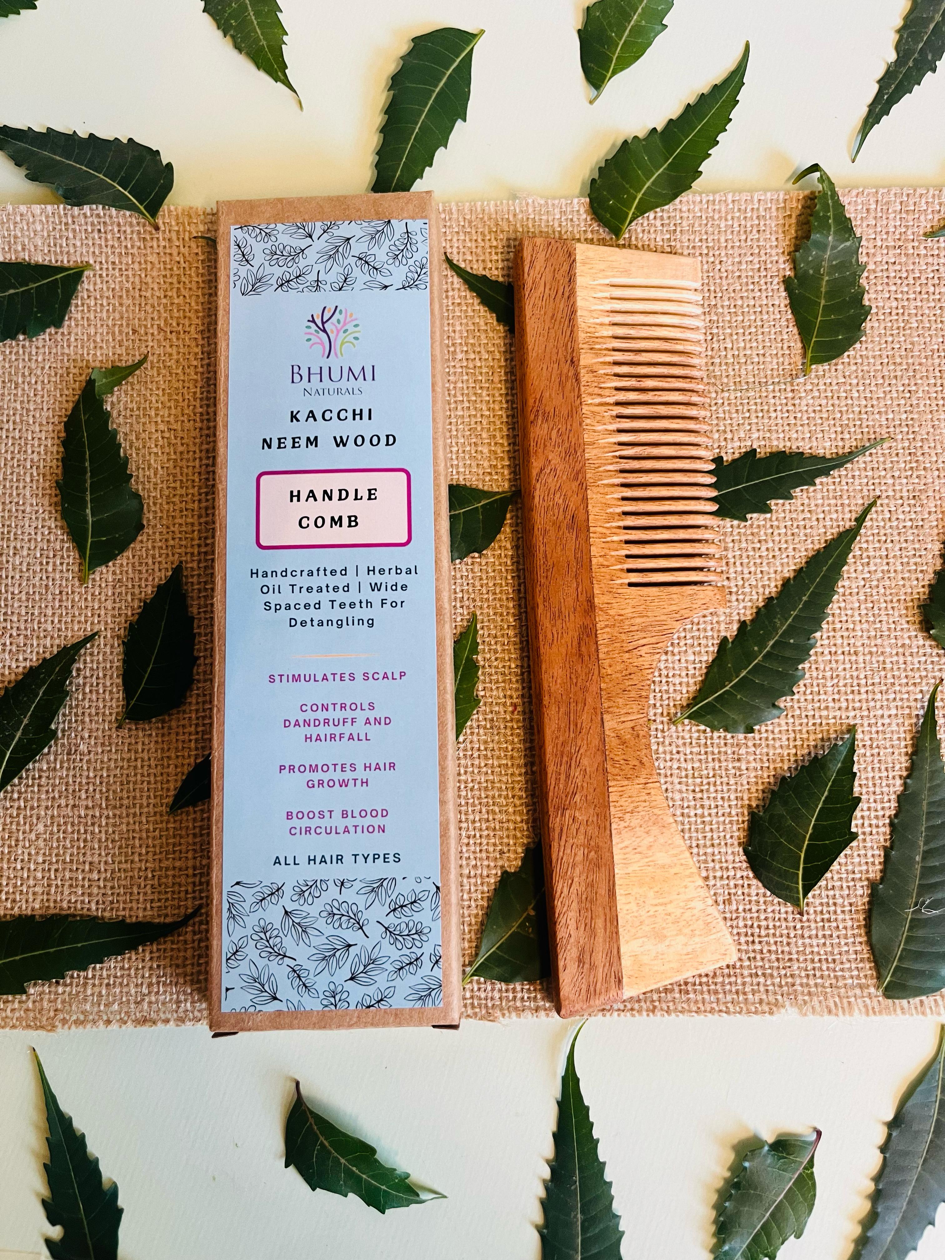 Kacchi Neem Handle Comb - Pack of 1