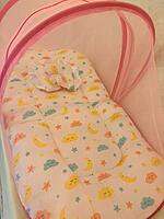 Muslin Foldable Baby Net Bed – Soft Pink