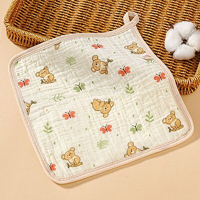 Muslin Crepe Wash cloth / Face towel - Colour Printed - Pack of 5 (Assorted) Muslin Crepe Wash cloth / Face towel - Colour Printed - Pack of 5 (Assorted)