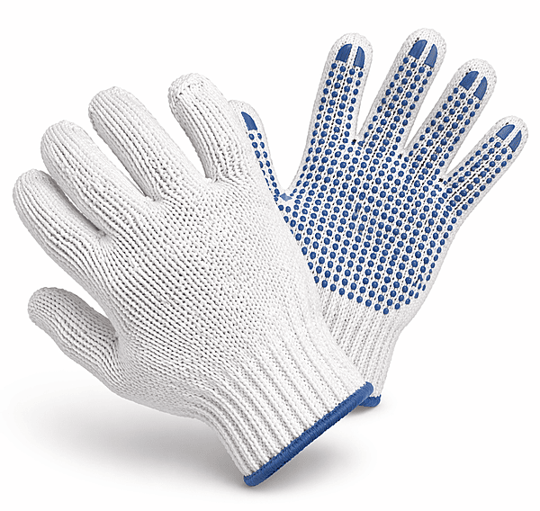 Atlas Blue Dotted White Gloves