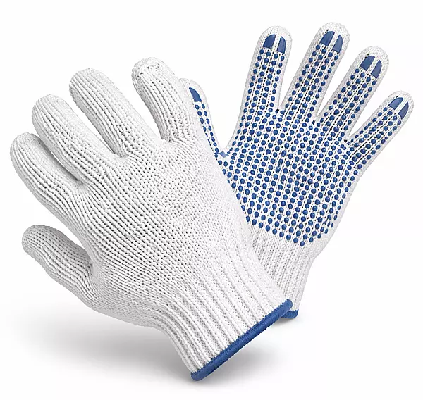 Atlas Blue Dotted White Gloves