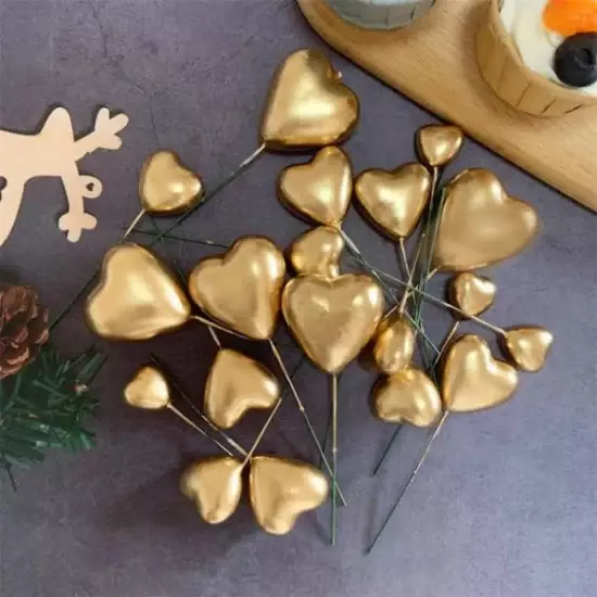heart faux ball gold