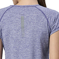 Enamor Athleisure Womens E089-Short Sleeve Scoop Neck Slim Active Graphic Tee