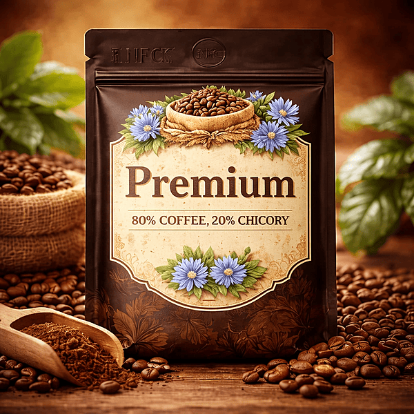 Premium : 80% Coffee, 20% Chicory