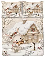 Snow 7D Digital Print Bedsheet Soft, Stylish & Premium Quality Bed Sheet King-225 x 250 CM)