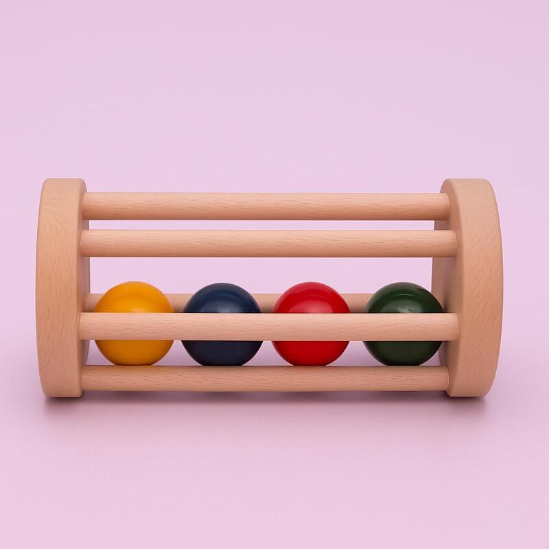 Wooden Rolling Rattle – Sensory & Motor Skill Development Toy for Infants Wooden Rolling Rattle – Sensory & Motor Skill Development Toy for Infants