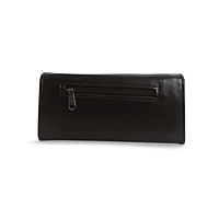 Leather Clutch Wallet with Silver Turn-Lock Closure
