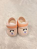 Baby Booties – Unisex Infant Shoes - Puppy Doodle (Peach, 0–6M)