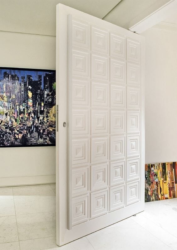 Modern 3D HDHMR Door with Deco Paint in Pure White Modern 3D HDHMR Door with Deco Paint in Pure White