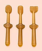 3pc Silicone Baby Toothbrush Set with Travel Case for 0-18 Months
