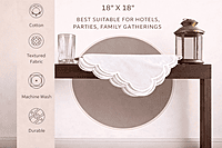 Nature Abani Scallop Edge Cloth Napkins – Set of 4, 100% Cotton, Reusable & Washable Table Napkins