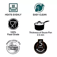 Signora Ware Artista Tri- play Sauce Pan With Lid 1250 ML (14 CM)