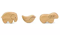 Wooden Animals Shaker Rattle Toys Set (Elephant, Bird & Sheep)