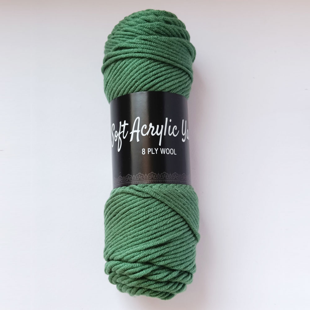 Soft Acrylic Yarn 8 ply Fern Green