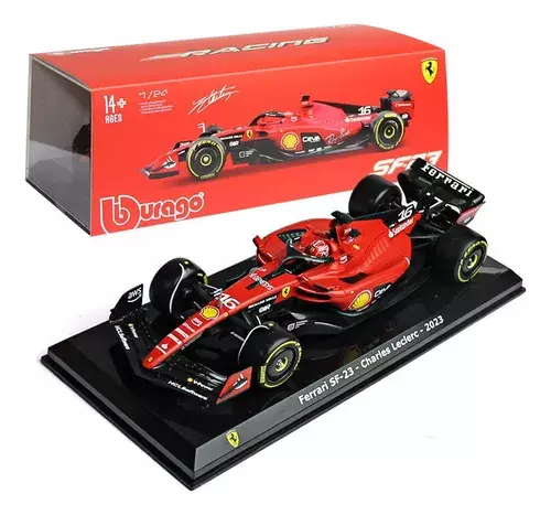 Ferrari SF23 F1 with helmet Charles Leclerc 1:24 Bburago