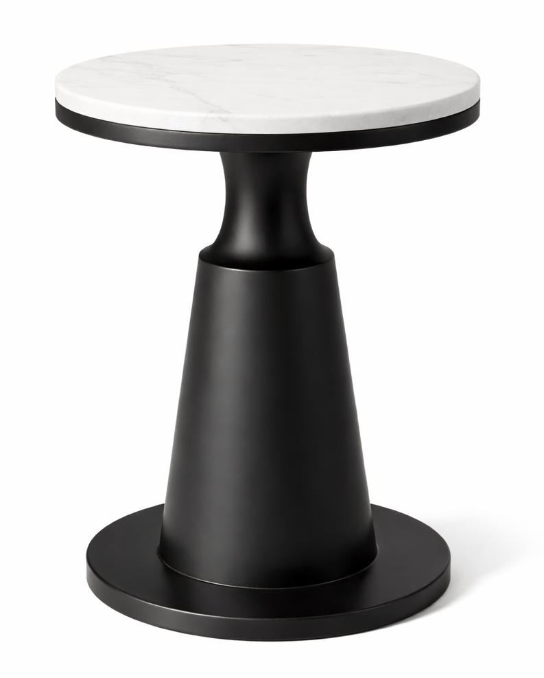 Ravine Solidwood Accent Peg Sofa Marble Top End Table