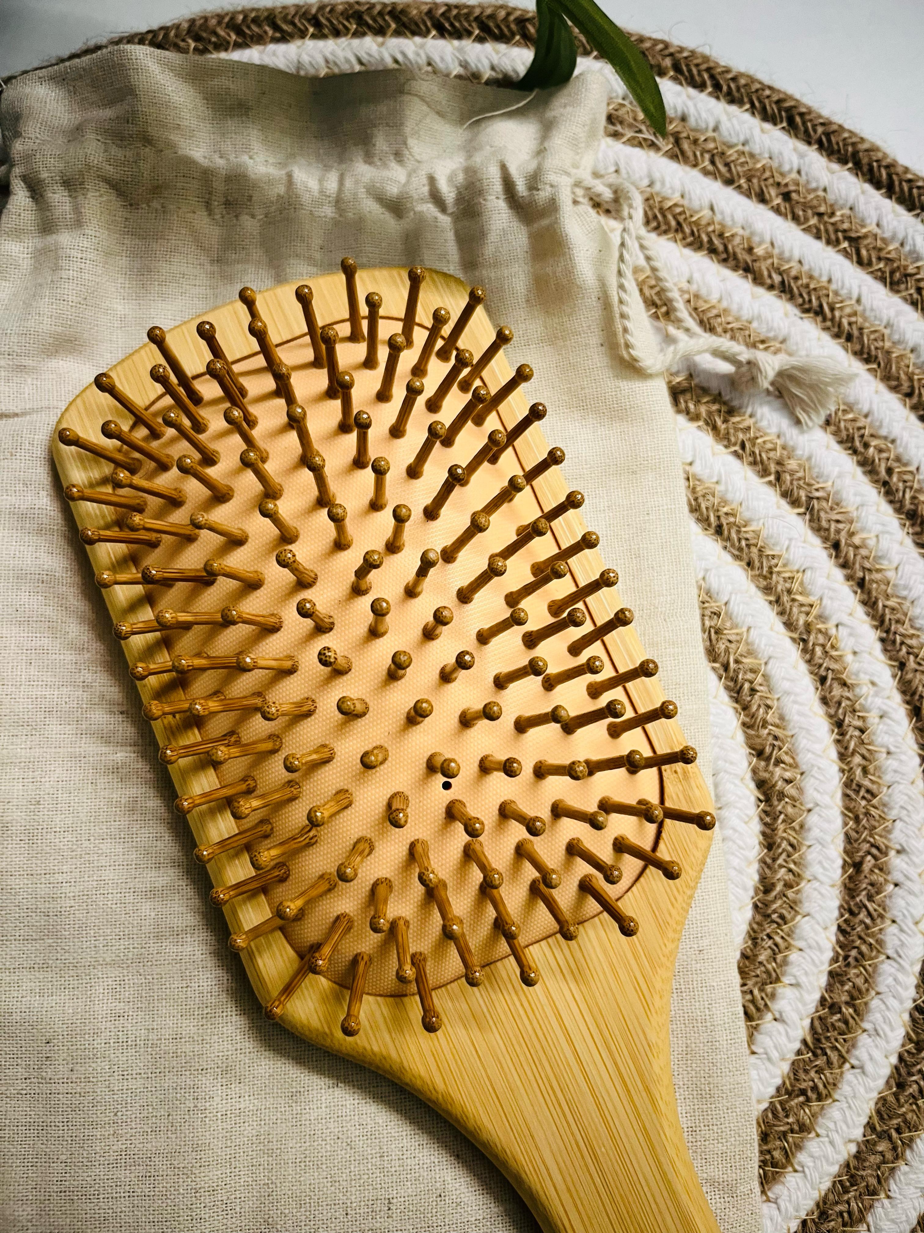 Adult Paddle Brush -With Reusable Cotton Pouch Pack of 1