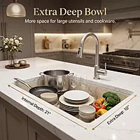 Quartz Edge Single Bowl Sink (Ivory Stone)