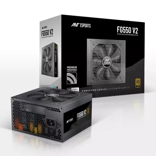 Ant Esports FG550 V2 Gold 550W Fully Modular SMPS – 80 Plus Gold 3 Years Warranty