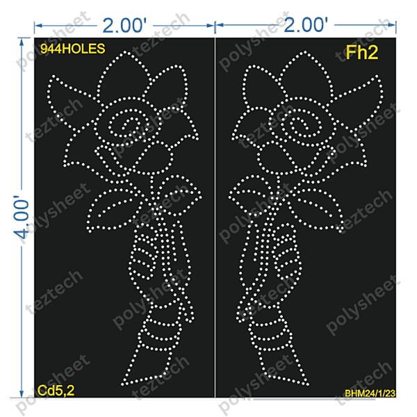 FH2 FLOWER WITH HAND 4X4 FEET944 HOLES 2 PARTS