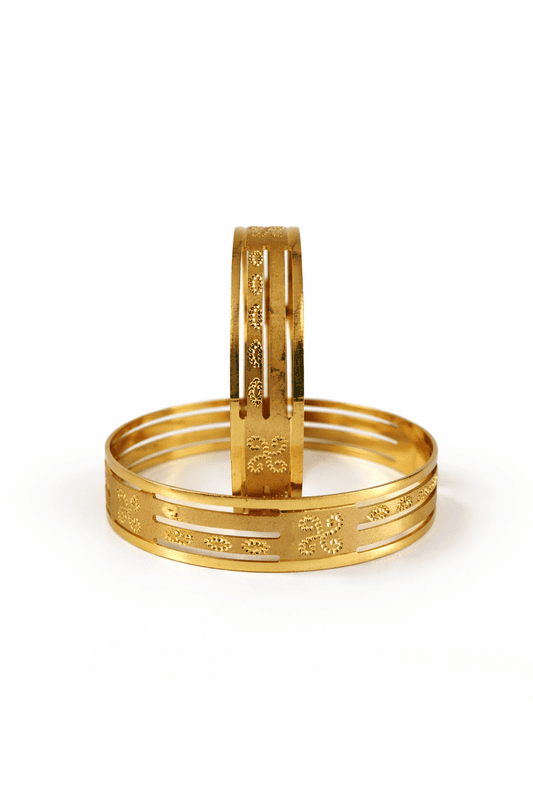 Carved Gold Bangle Set