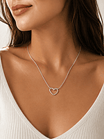 Silver Heart Pendant Necklace