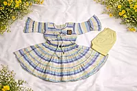 Striped Cotton Frock with Matching Leggings for Girls