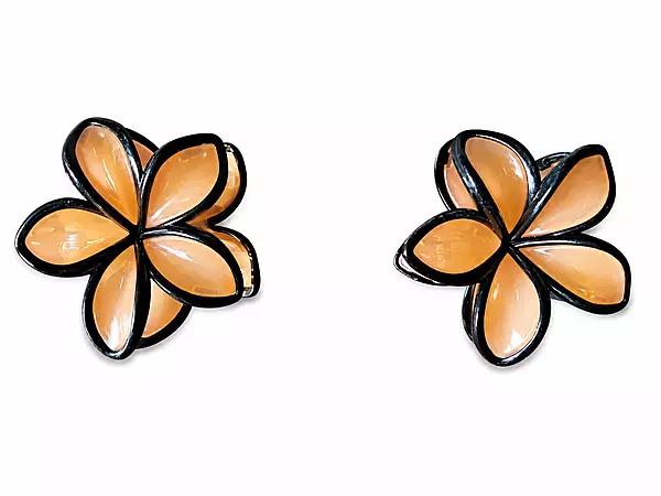 Resin Flower Hair Clip Set with Black Outline
