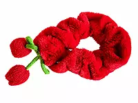 Plush Cherry Charm Hair Scrunchies