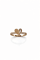 Gold Heart Pearl Accent Ring