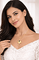 Traditional Gold Teardrop Pendant and Earring Set