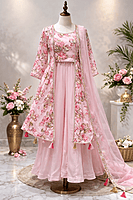 Crop Top, Plazzo with Shrug