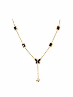 Black and Gold Butterfly Charm Necklace