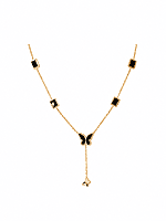Black and Gold Butterfly Charm Necklace