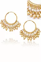 Beaded Hoop Earrings with Pearl Detailing