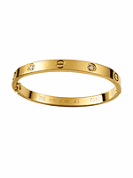 Gold Screw Motif Bangle Bracelet with Crystal Accents