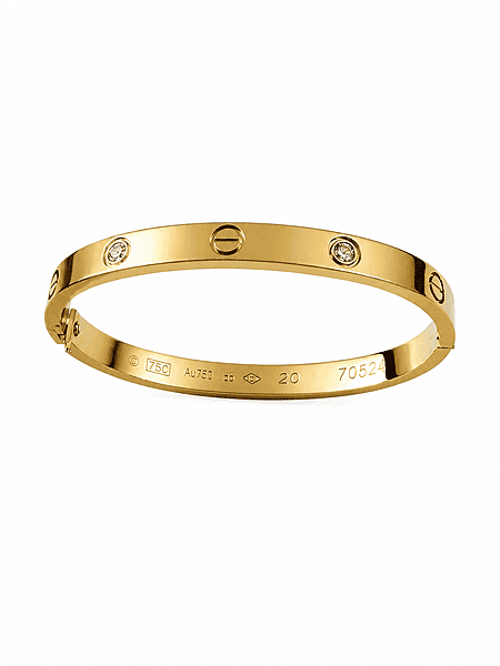 Gold Screw Motif Bangle Bracelet with Crystal Accents