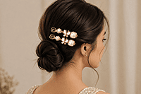 Gold-Tone Butterfly Hairpin Set with Pearl and Enamel Accents