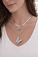 Layered Butterfly Pendant Necklace with Crystal Detailing | Anti Tarnish