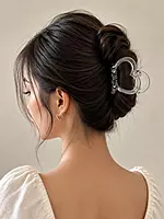Glossy Heart-Inspired Hair Clips with Crystal Accents