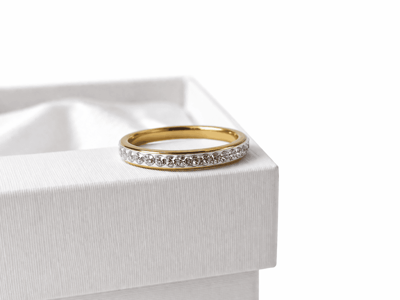 Gold Crystal Eternity Ring